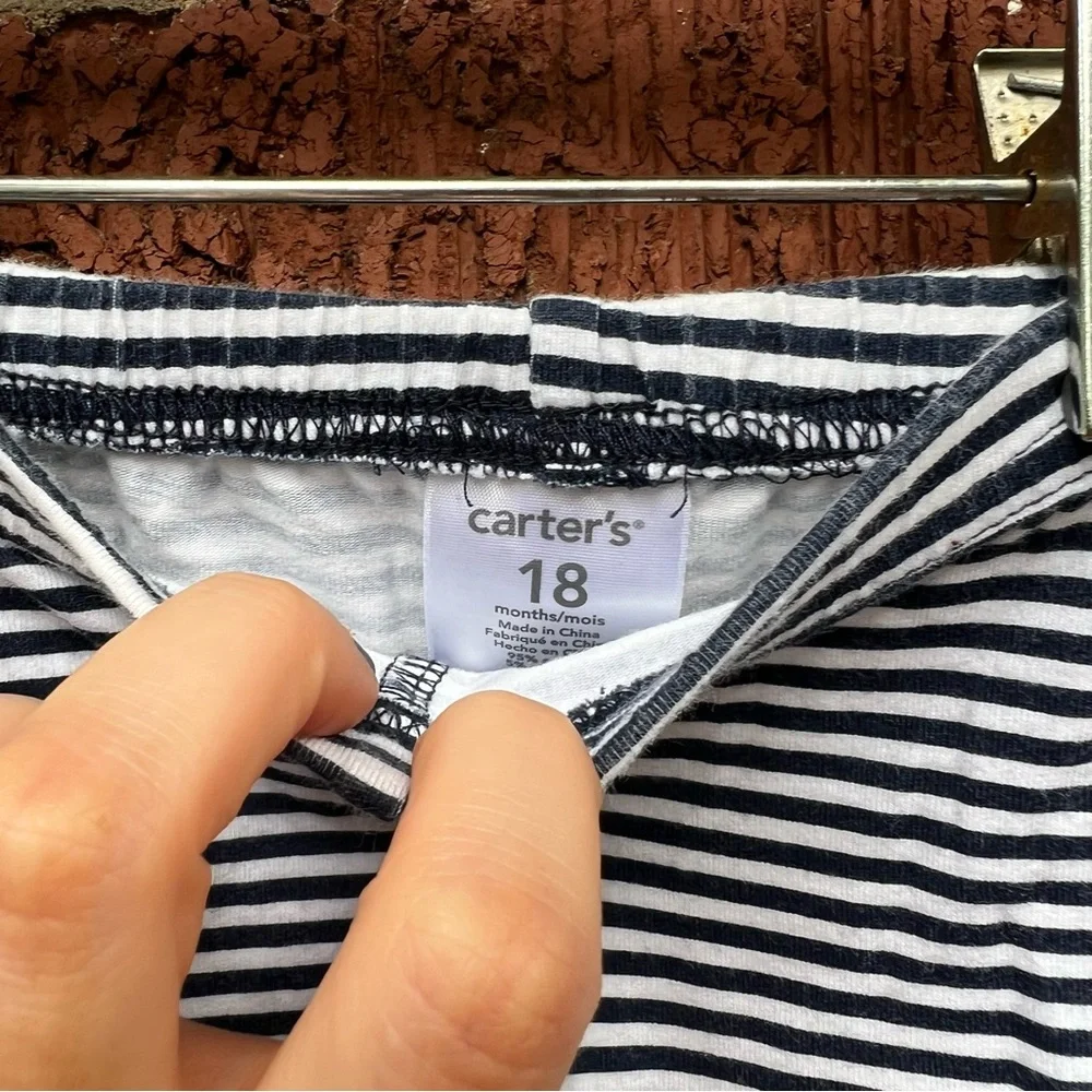 Carter’s Navy Blue and White Striped Leggings Pants